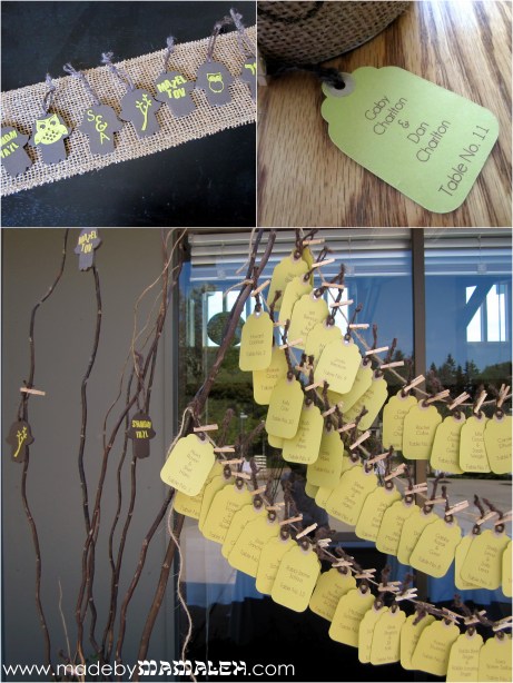 Wedding seating card display