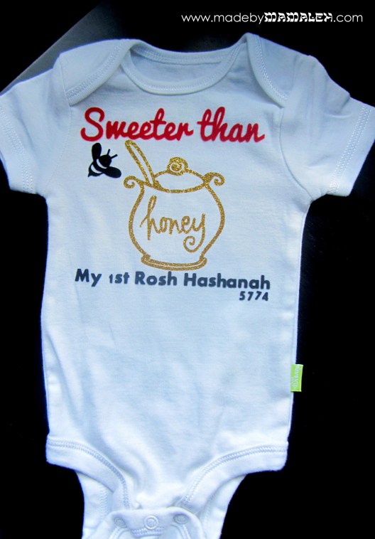 DIY Rosh Hashanah bodysuit for baby DIY Baby's First Rosh Hashanah bodysuit