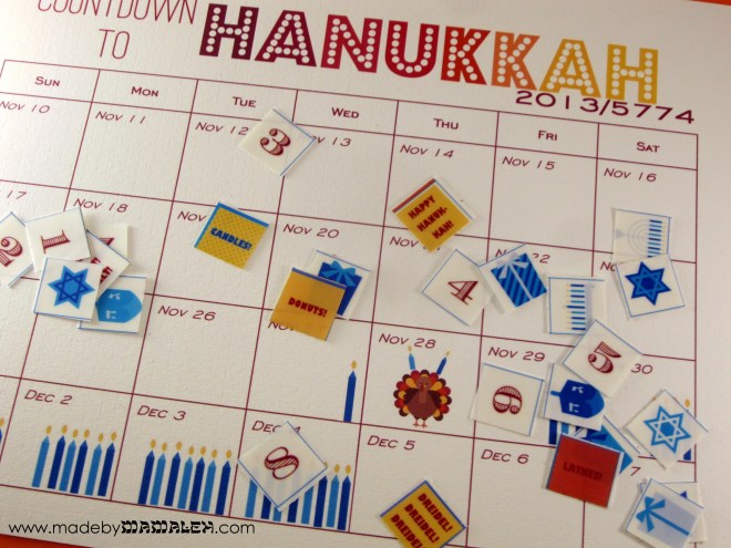 2013 Hanukkah Countdown Calendar