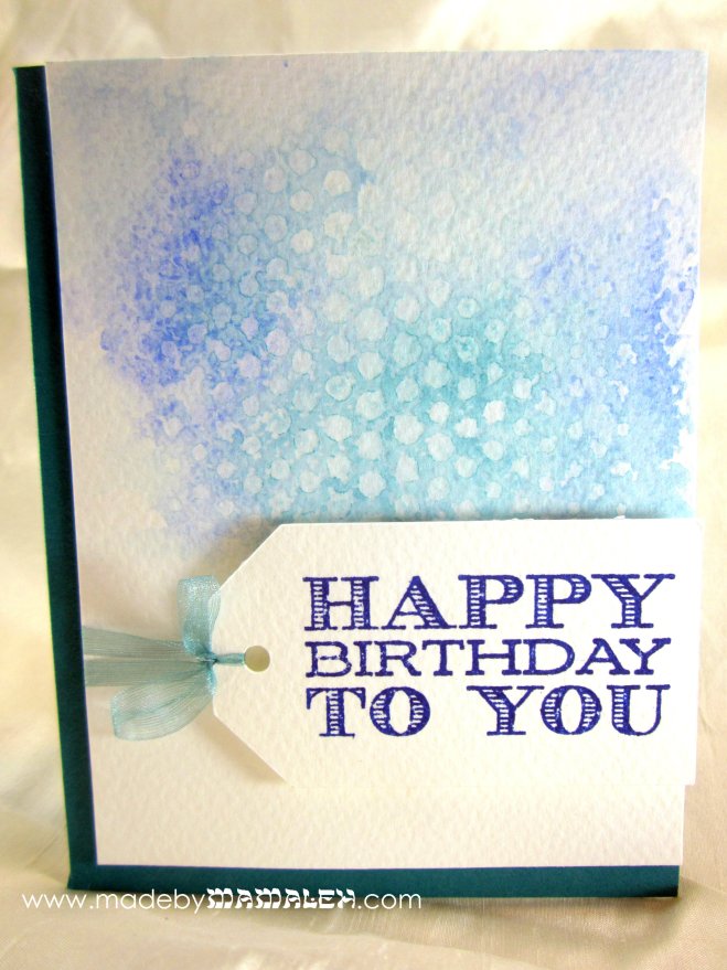 Watercolor stencil card madebymamaleh