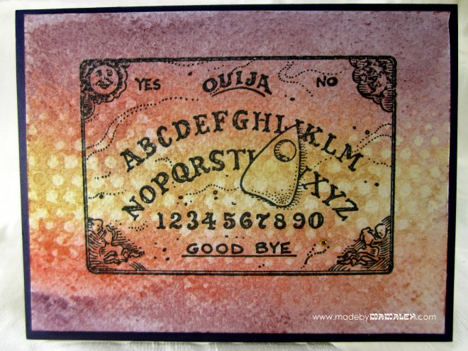 Ouija Board Watercolor card madebymamaleh.com