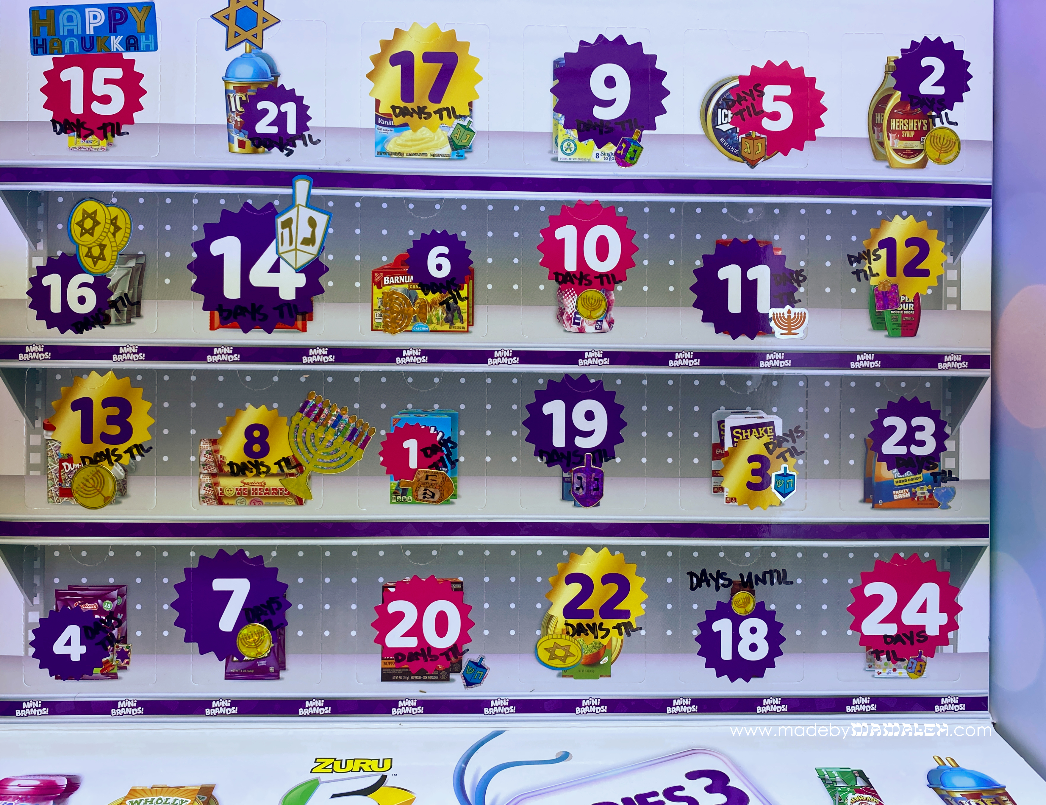 Converted Hanukkah Countdown Calendar